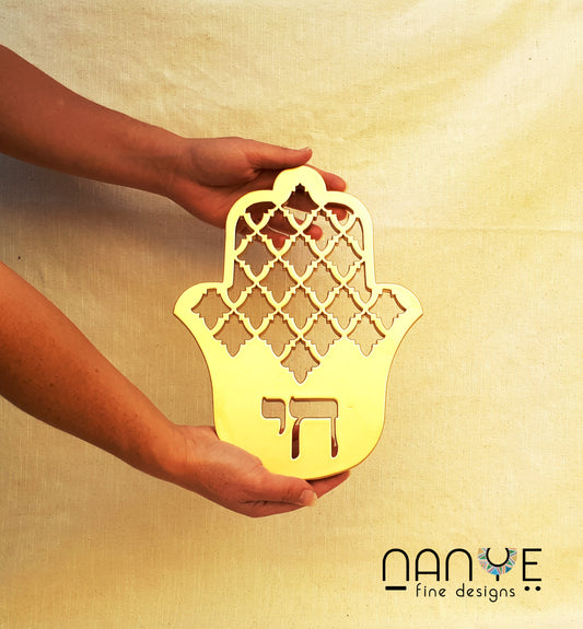 Hamsa Handmade – Hai Gold | Spiritual Metal Art from Israel