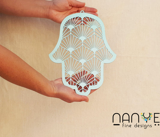 Hamsa Handmade – Michelle – Pearl Turquoise | Elegant Protection, Handmade in Israel