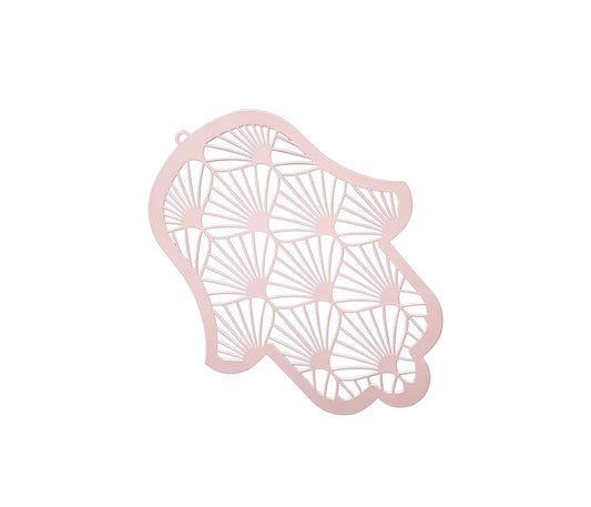 Hamsa Handmade – Michelle Pink Metal Wall Art for Home Protection & Blessings | NANYEstudio