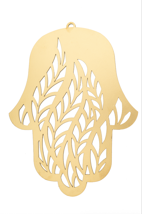 Hamsa Handmade – Leaves – Gold | Elegant Protection with Natural Beauty