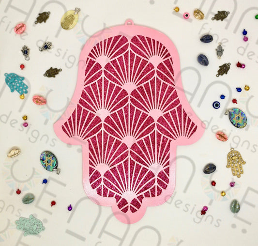 Hamsa Handmade – Michelle | Elegant Pink Metal Wall Art from Israel