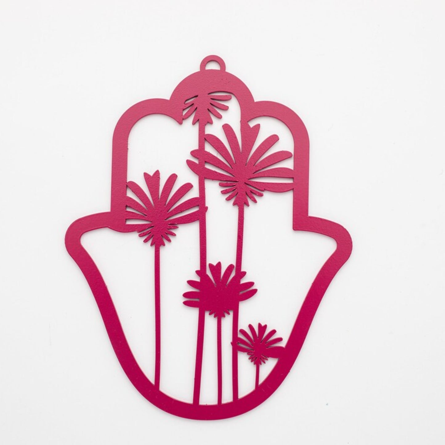 Hamsa Handmade – Dekel | Metal Wall Art for Protection & Blessings – Magenta